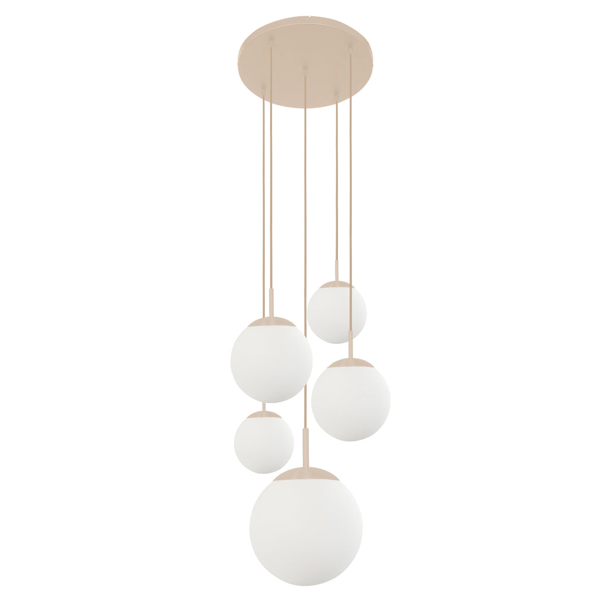 Lampadario Bollique Steinhauer a 5 luci color crema