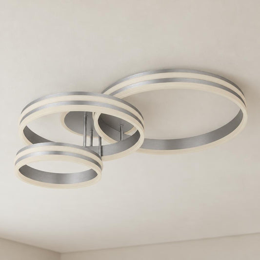 Obolg Rubio -harmaa metallinen LED-kattovalaisin – tunnelmakuva