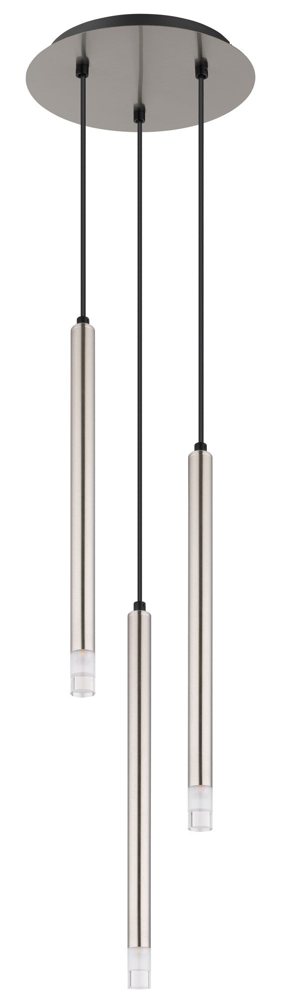 Lampadario in metallo color nichel a 3 luci elegante – immagine 1