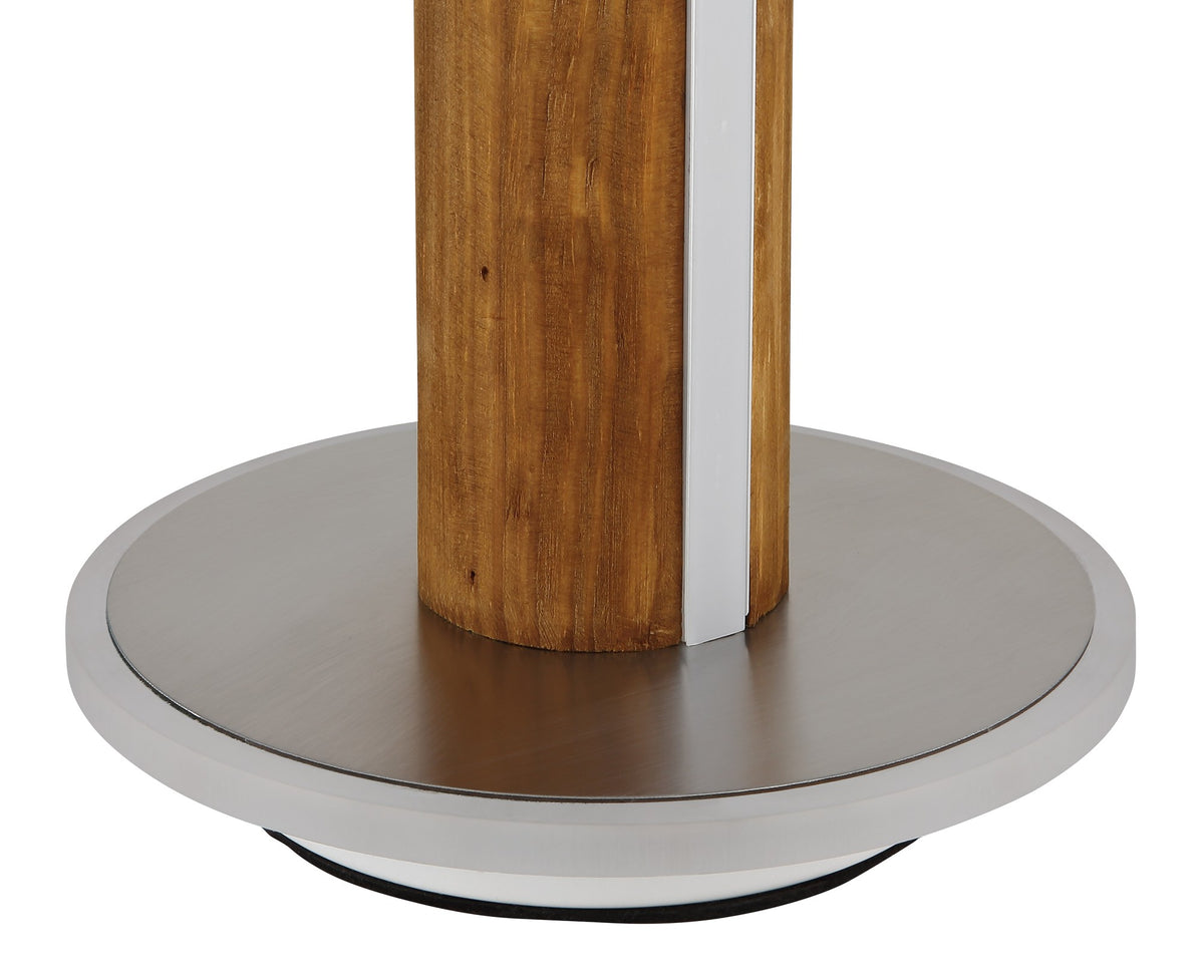 Piccola lampada da tavolo LED in stoffa color nichel – immagine 5