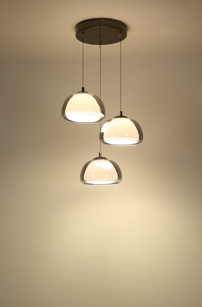 Lampadario LED in vetro gunmetal di medie dimensioni – immagine 5