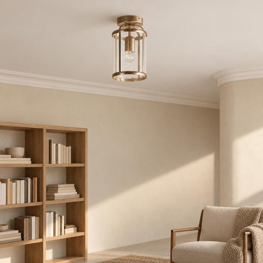 Klassisk loftlampe i bronze med klart glas – Steinhauer Pimpernel – stemningsbillede