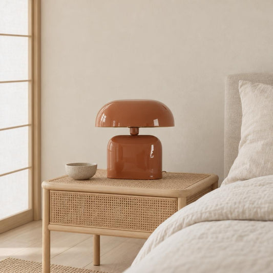 Light & Living Todd – ciemnopomarańczowa lampa stołowa – zdjęcie aranżacyjne