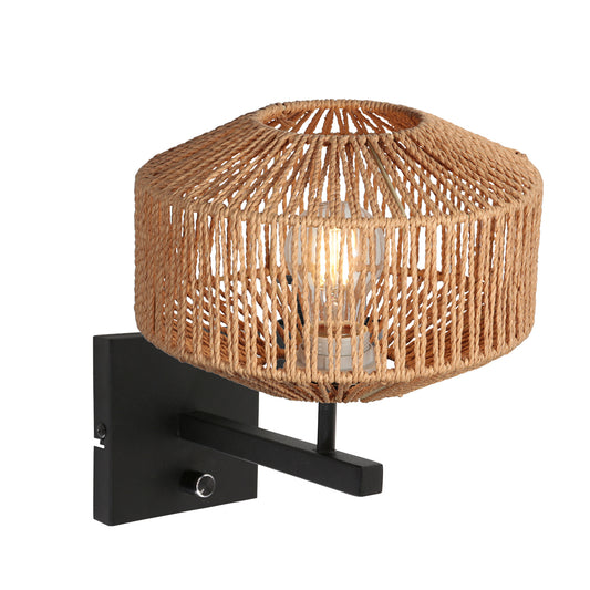 zwarte-wandlamp-met-fijn-gevlochten-touwkap-steinhauer-stang-main-image