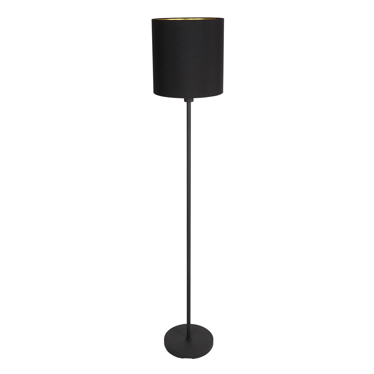 Černá stojací lampa Noor s textilním stínidlem Mexlite