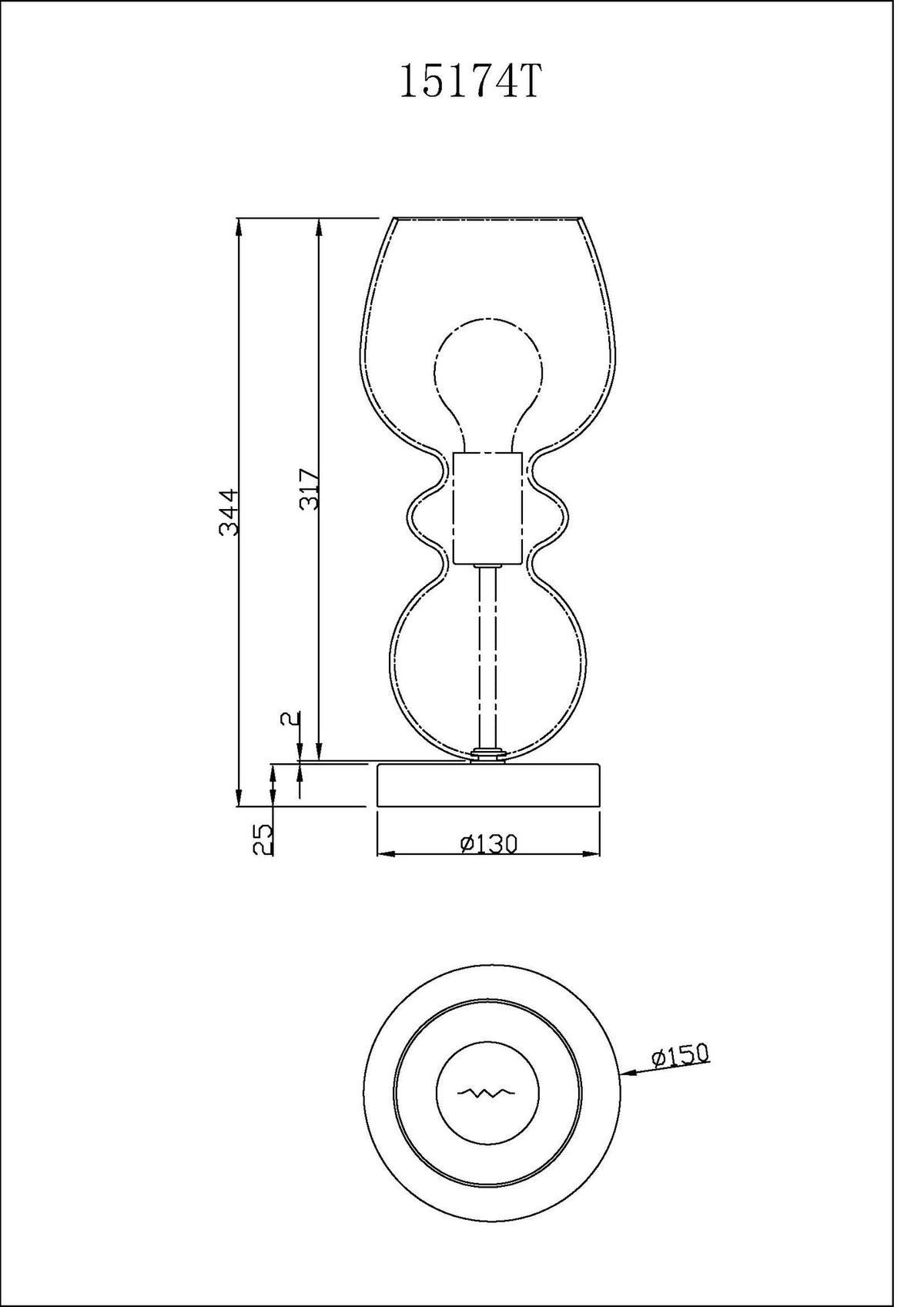 Elegantna crna staklena stolna lampa – slika 9