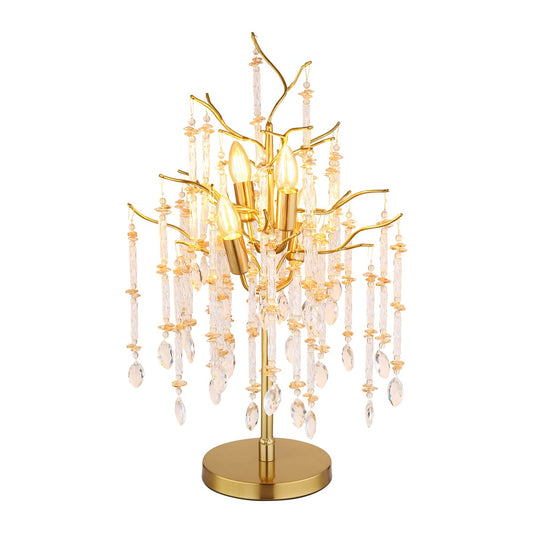 Sublim guldfarvet krystalbordlampe