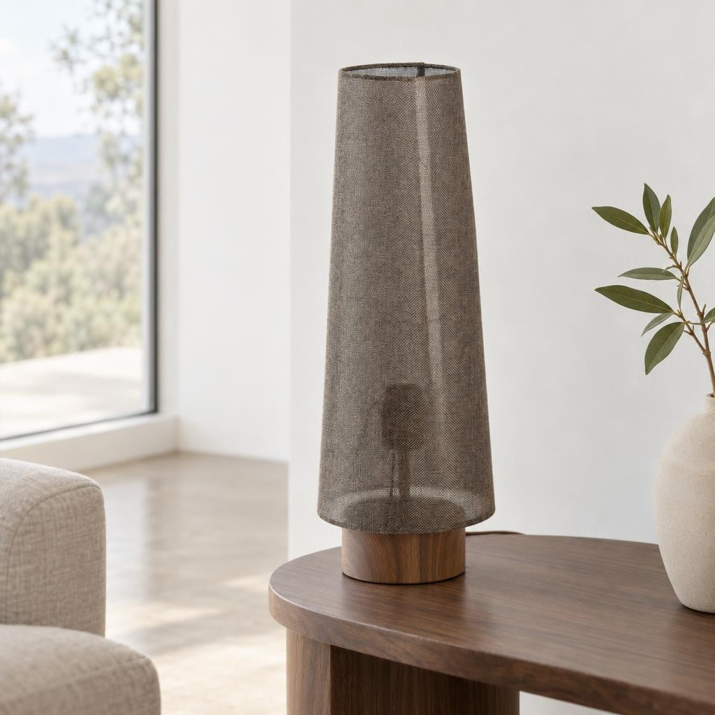 Candeeiro de mesa castanho Japandi Light & Living Howie – fotografia de ambiente