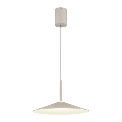 Pequena lâmpada pendente de metal em cor areia com LED