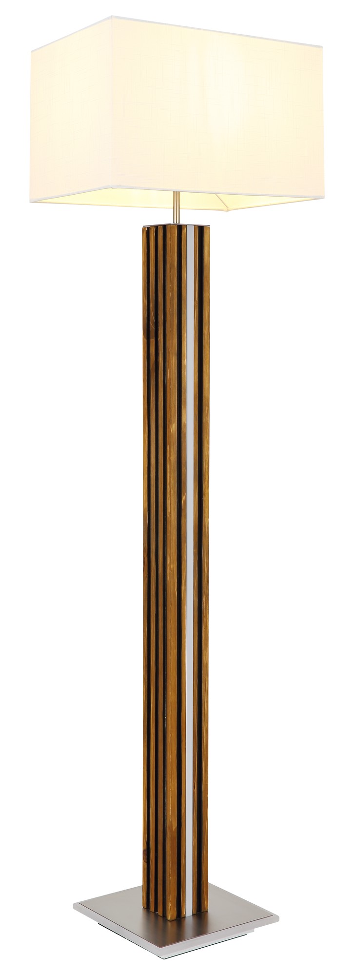 Elegante lampada da terra a LED con 2 luci in colore nichel – immagine 5
