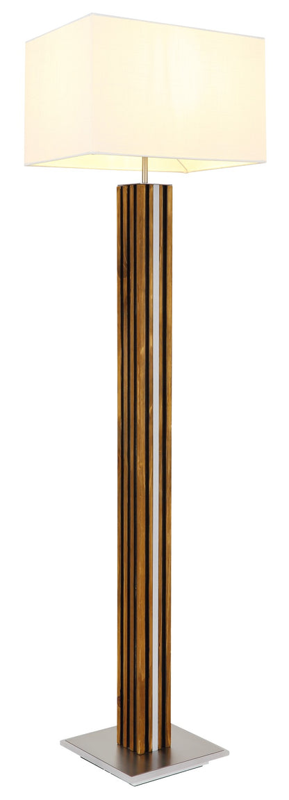 Elegante lampada da terra a LED con 2 luci in colore nichel – immagine 5