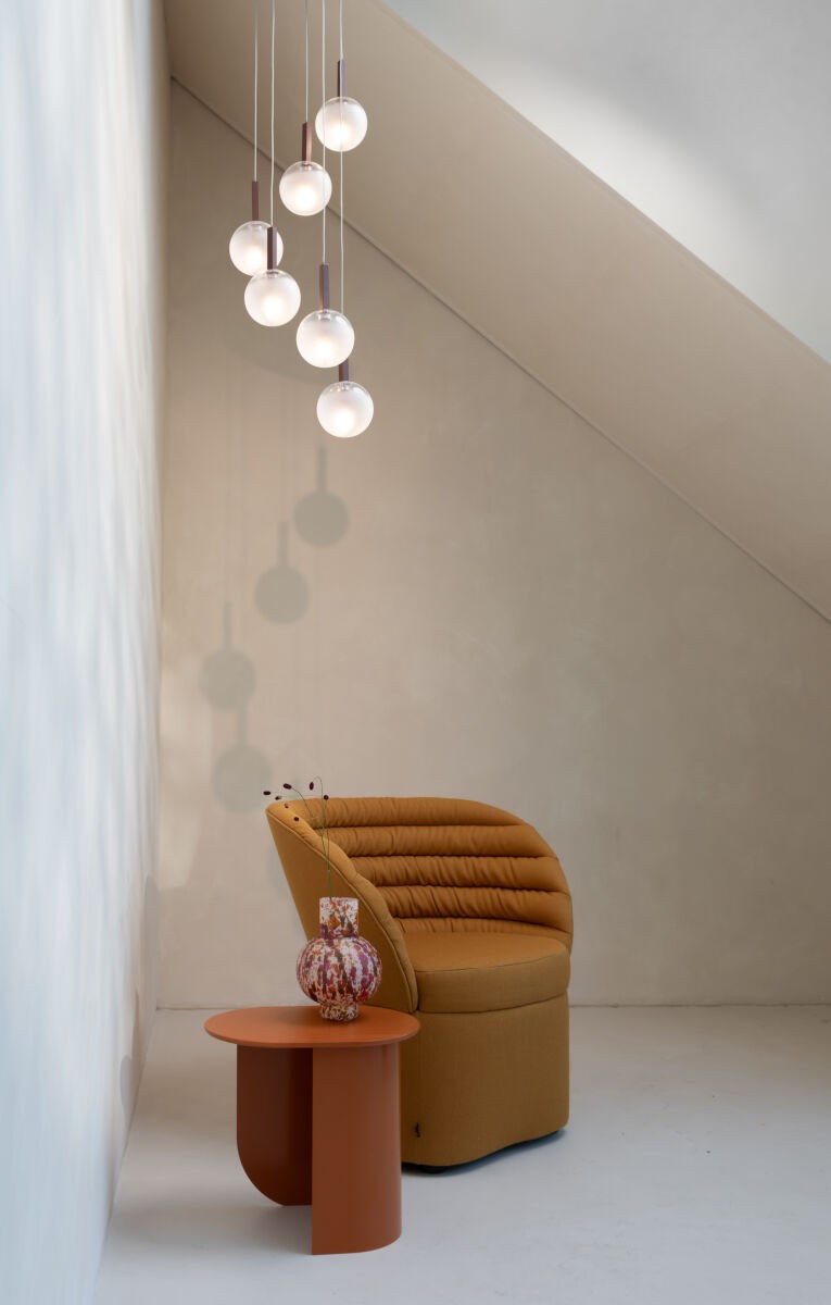Bordeauxrode glazen hanglamp met bolkappen It's About RoMi Murano – afbeelding 4