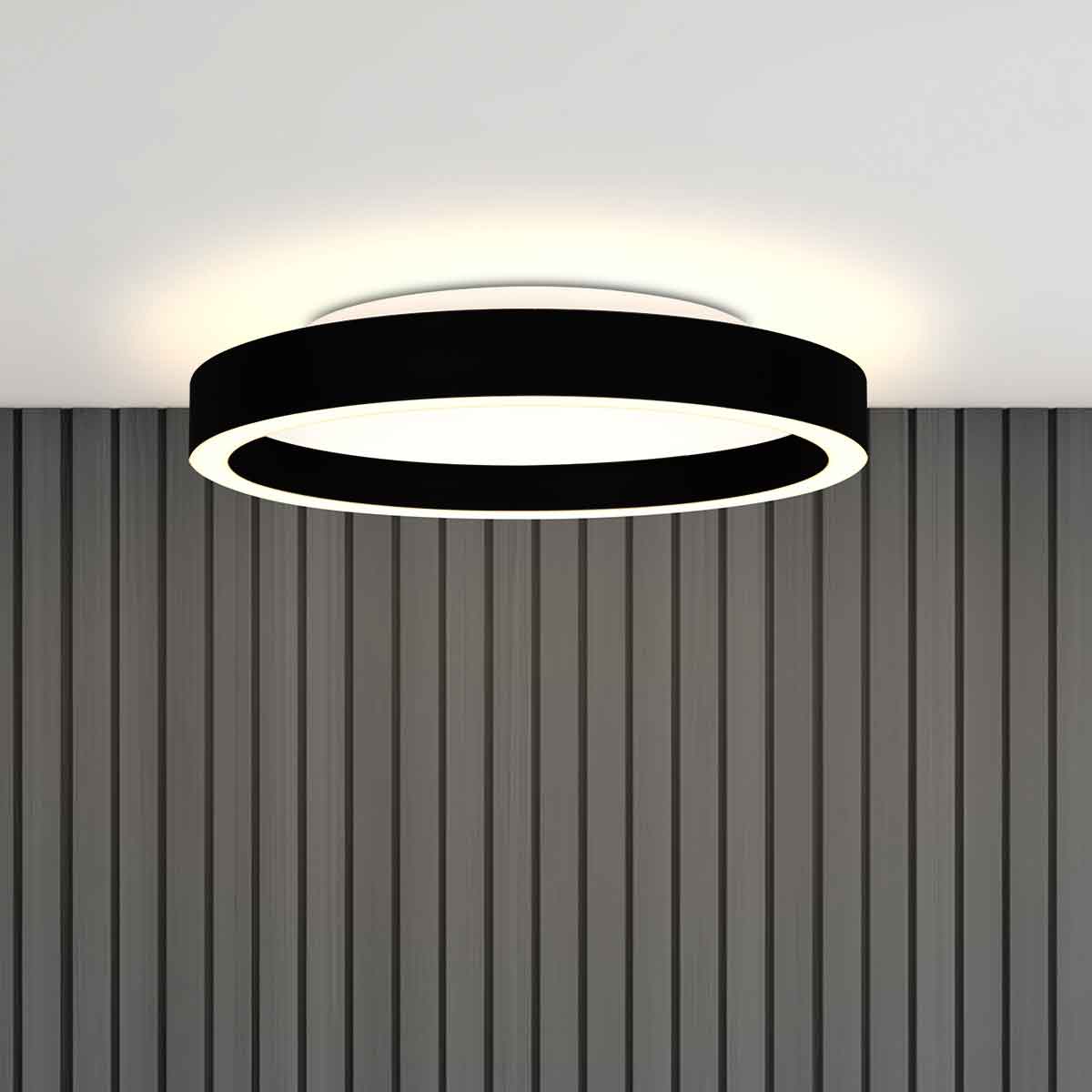Черна LED плафониера Steinhauer Ringlux Ø30 см – изображение 3