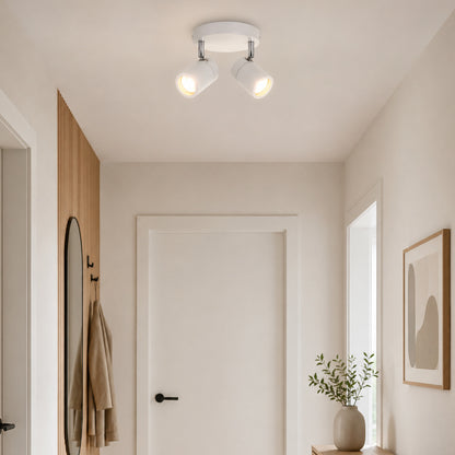 Модерен бял LED спот Mexlite Upround с 2 светлини – изображение 2