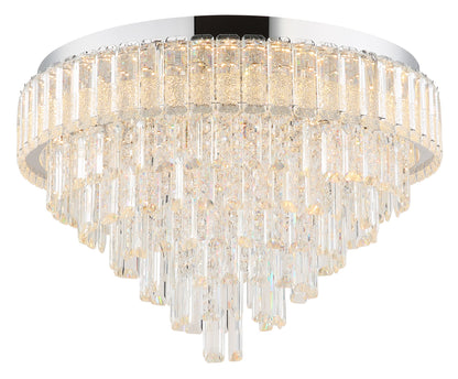Grande lâmpada de teto LED de cristal cromado – desenho com dimensões