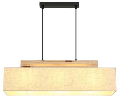 Lampada a sospensione moderna nera in lino a 3 luci – immagine 2