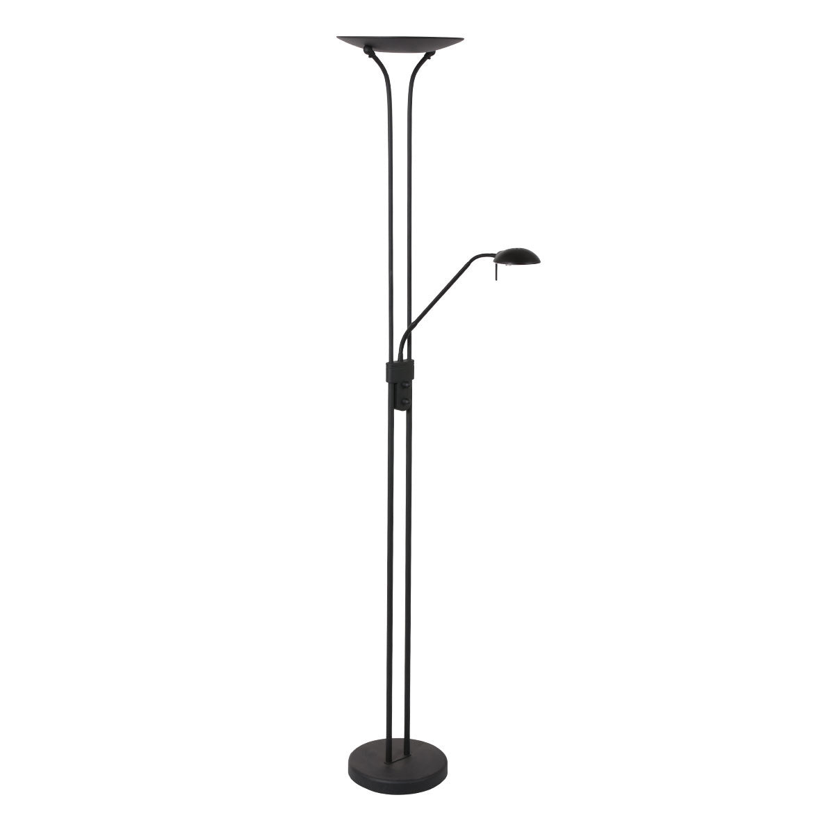 Mexlite Biron Black LED Floor Lamp with Reading Arm