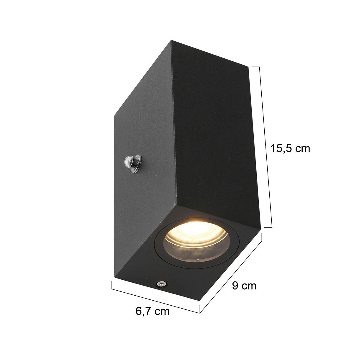 Steinhauer Poro buitenwandlamp met schemersensor – maattekening