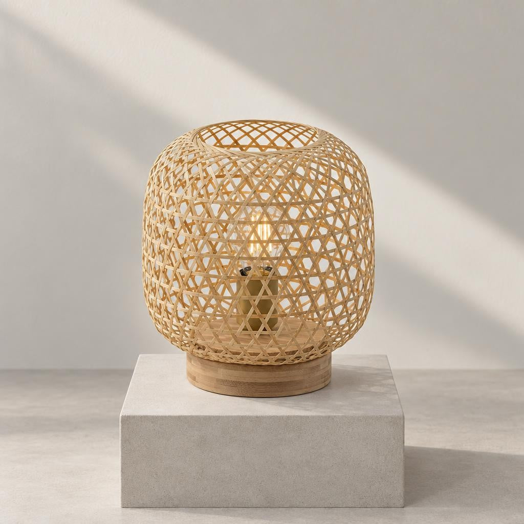 Globo Mirena Natural Bamboo Table Lamp – studio image
