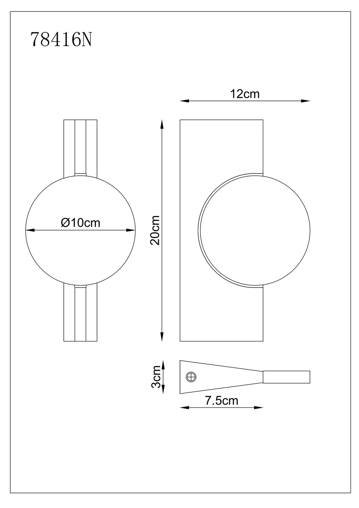 Piccola lampada da parete a LED in metallo color nichel – immagine 9
