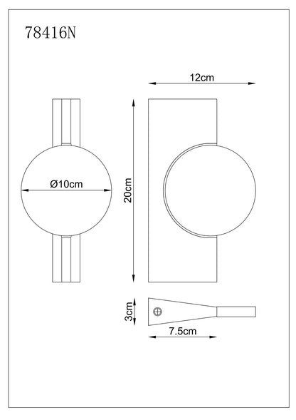 Piccola lampada da parete a LED in metallo color nichel – immagine 9
