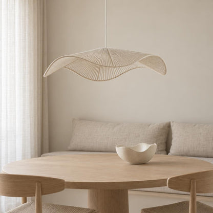 Light & Living Rafa hanglamp beige katoen Ø70 cm – sfeerbeeld