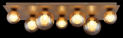 Luminária de teto de 7 luzes em vidro grande na cor cappuccino – imagem 5