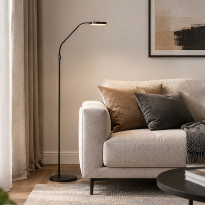 Zwarte LED-vloerlamp Soleil 2 met richtbaar licht – afbeelding 2