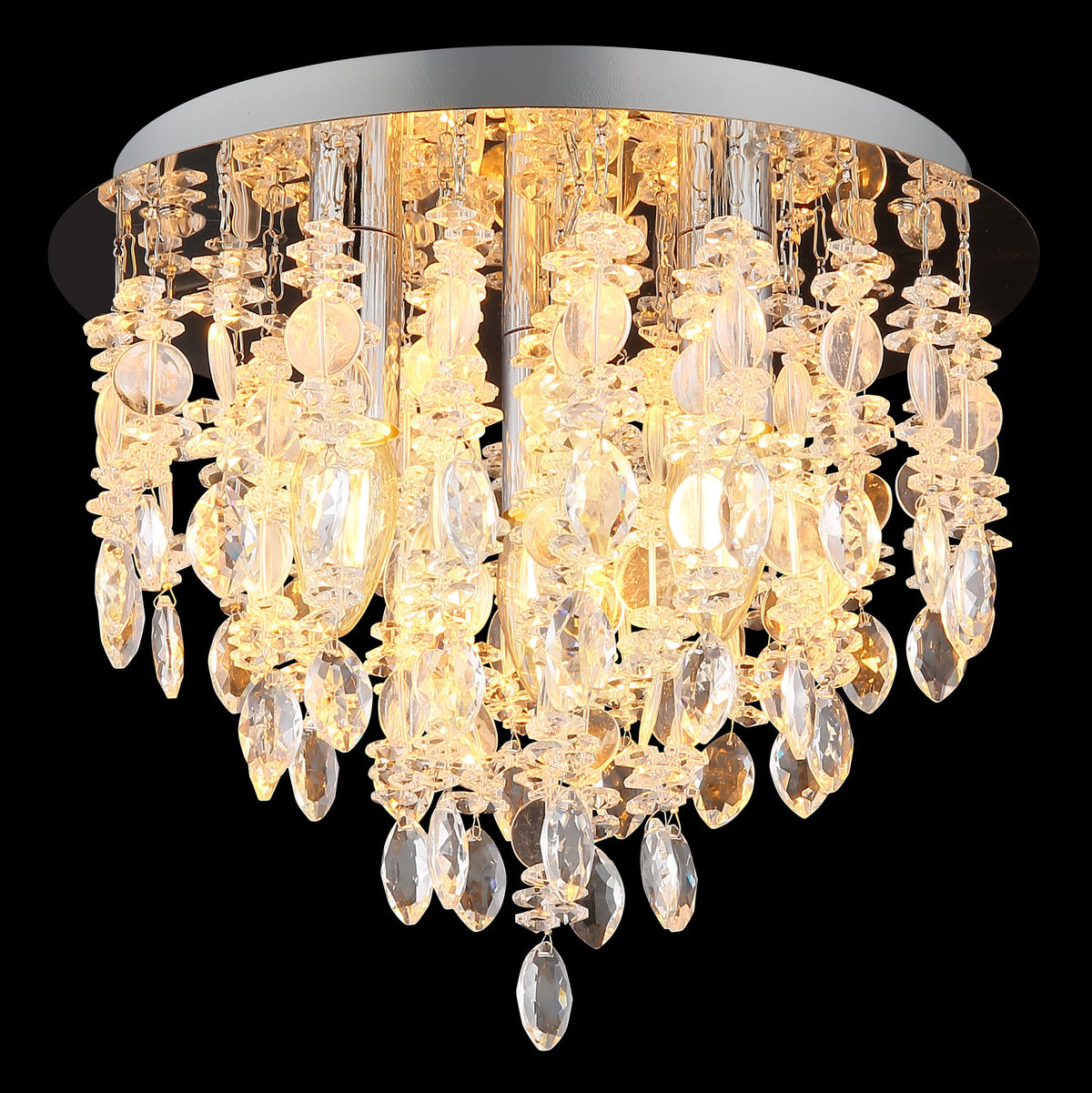Lampada da soffitto a 3 luci in metallo cromato di lusso – immagine 3