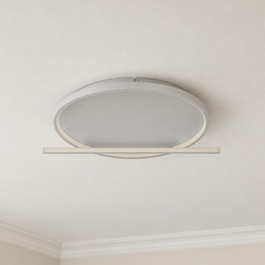 Plafon LED moderno Globo Ronda em níquel – fotografia de ambiente