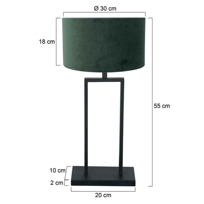 Steinhauer Stang Black Table Lamp with Green Shade – dimension drawing