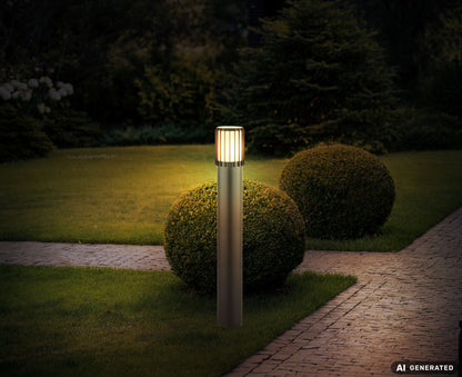 Luminária de piso externa grande em alumínio antracite sutil – imagem 5
