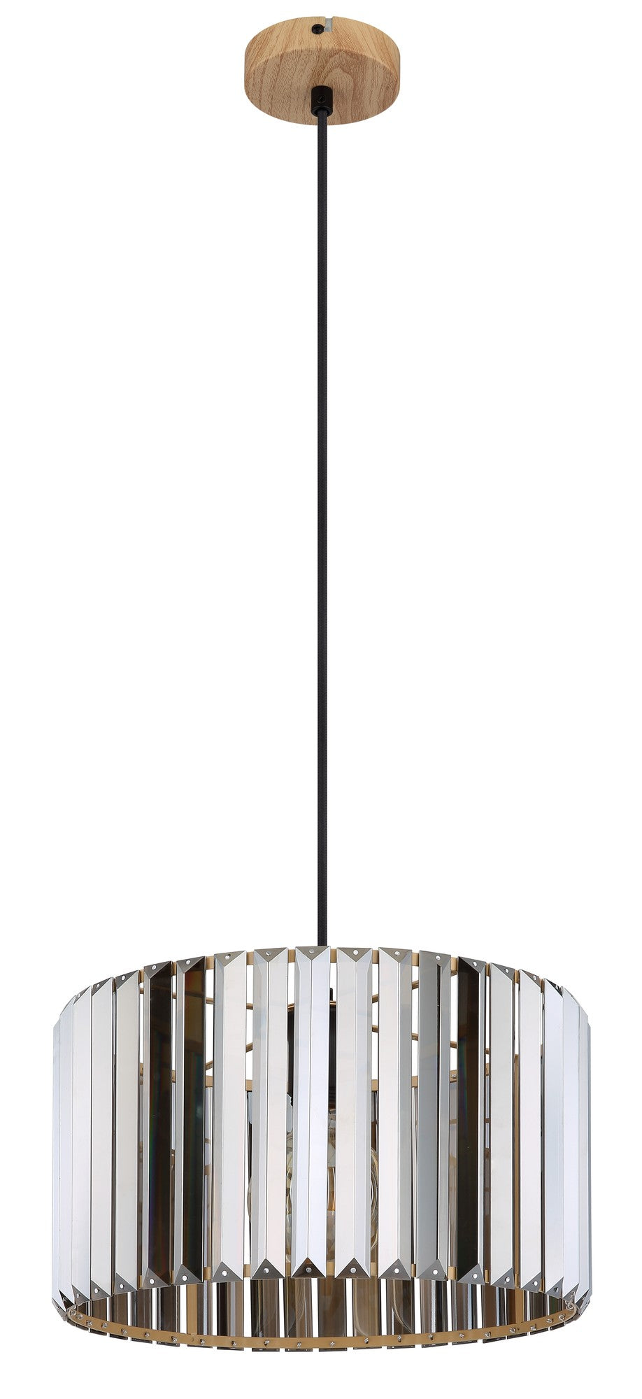 Lustre elegante de cor madeira em cristal – imagem 1