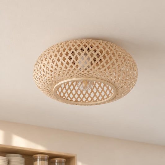 Anne Lighting Maze plafondlamp van bamboe – sfeerbeeld