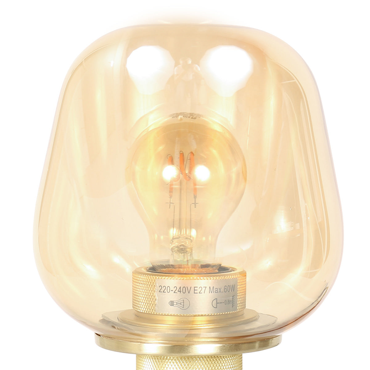 Messing tafellamp met amberkleurig glas Steinhauer Reflexion – afbeelding 4
