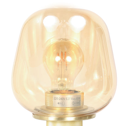 Messing tafellamp met amberkleurig glas Steinhauer Reflexion – afbeelding 4