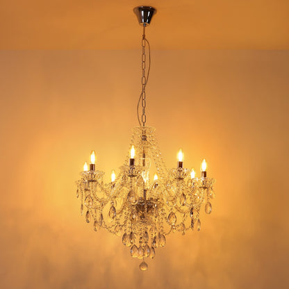 Candelabro de cristal cromado sutil – fotografia de ambiente