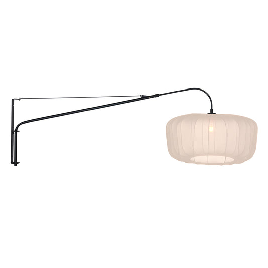 Lampă de perete neagră cu abajur crem Steinhauer Elegant Classy