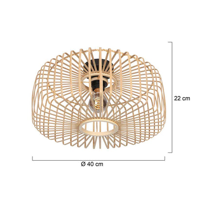 Steinhauer Bloeba – bambusowa plafoniera Ø 40 cm – rysunek z wymiarami