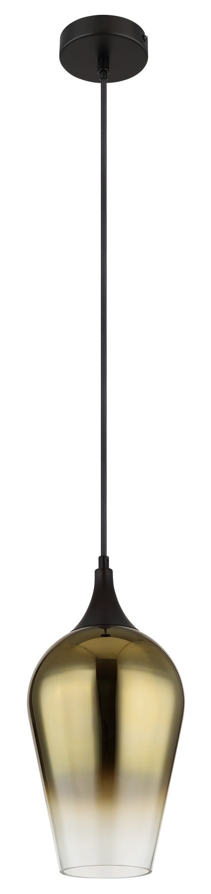 Luminária suspensa de vidro preto luxuoso – imagem 1