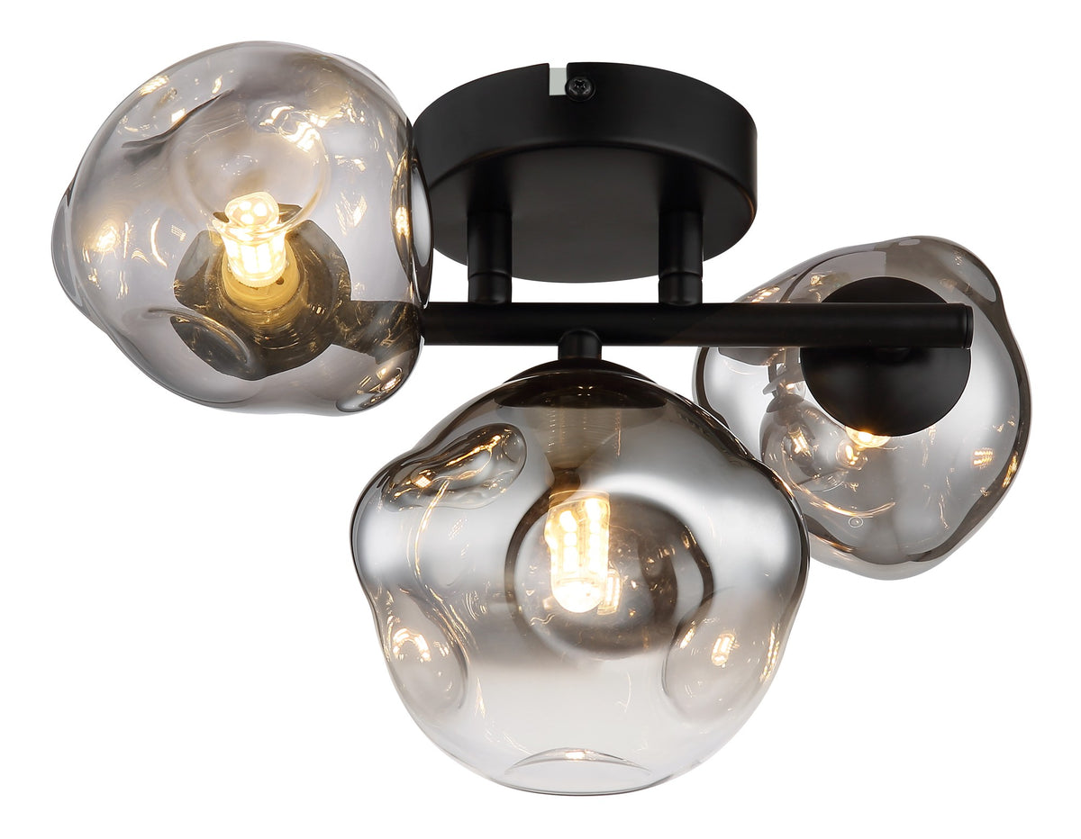 Luminária de teto preta sutil com 3 luzes – imagem 4