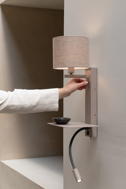 Grande lampada da parete in lino color sabbia e taupe It's About RoMi Florence – immagine 4