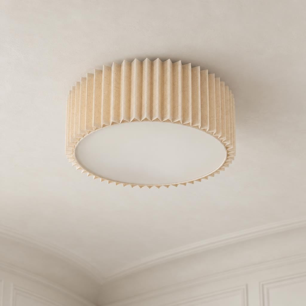 PAGE loftlampe med naturlig skærm – stemningsbillede