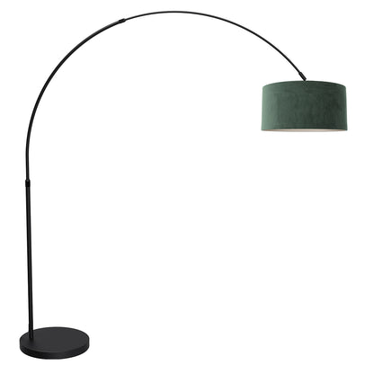 booglamp-zwart-met-groene-velours-kap-verstelbaar-e27-mexlite-flair-main-image