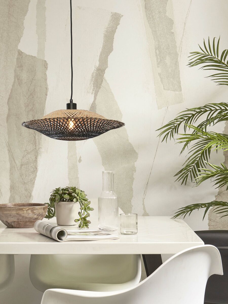 hanglamp-bamboe-schotelvorm-naturel-zwart-s-good-mojo-kalimantan-variant-image1
