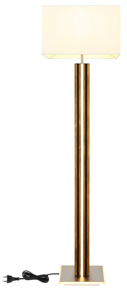 Elegante lampada da terra a LED con 2 luci in colore nichel – immagine 8