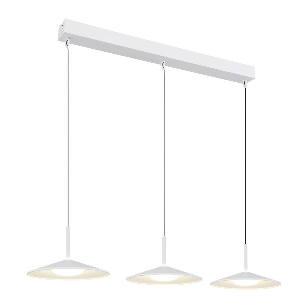 Grande lampada a sospensione in metallo bianco a LED