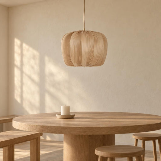 Savina hanglamp beige textiel Ø40 cm | Light & Living – sfeerbeeld