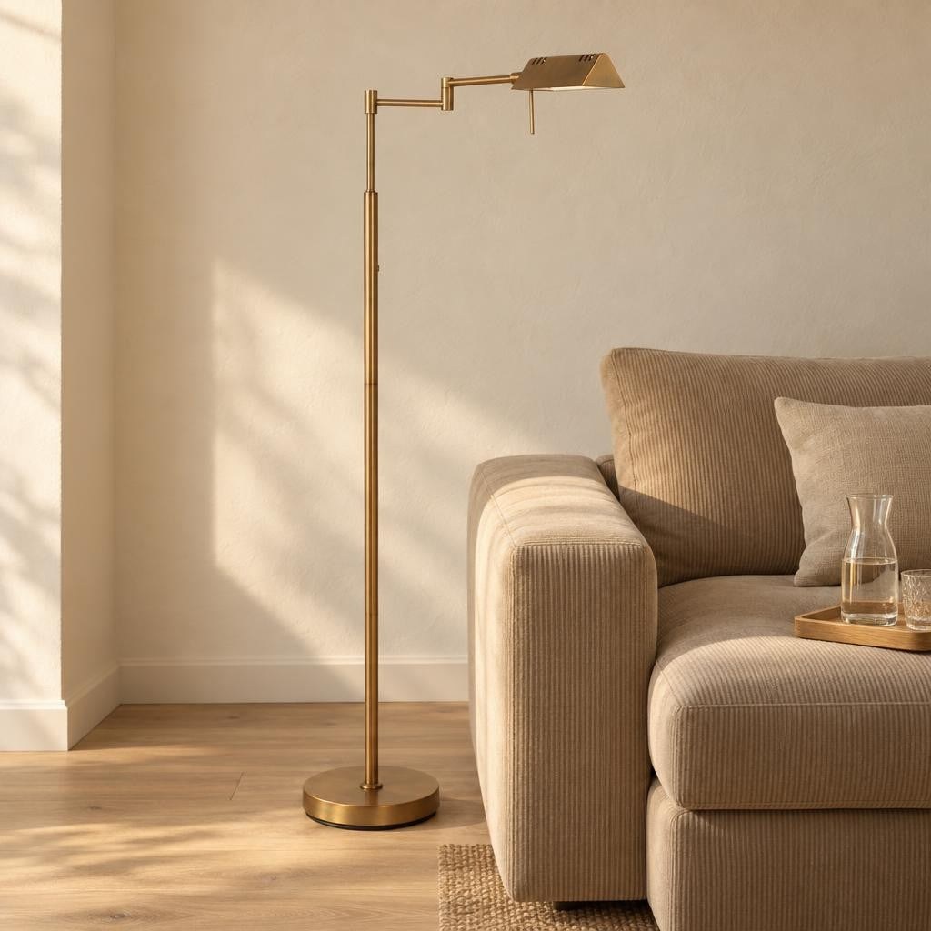 Punjiva brončana podna lampa Mexlite GlowGo – ambijentalna fotografija