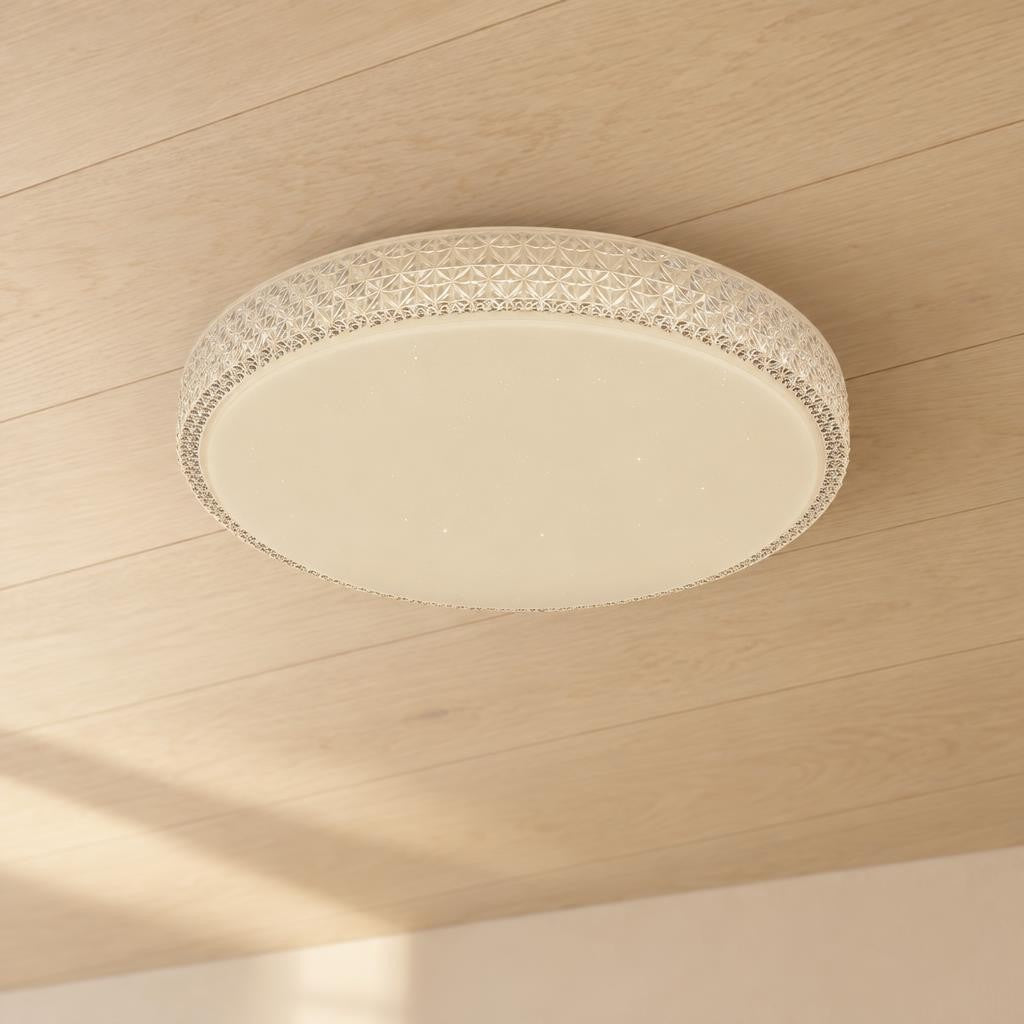 Vit LED-taklampa Obolg Ovi – klassisk design – miljöbild